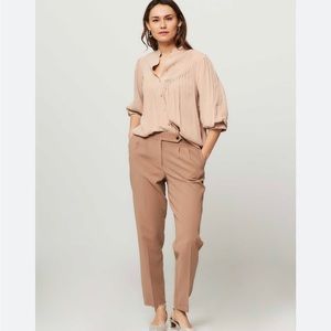 Derek Lam dusty rose pleated blouse